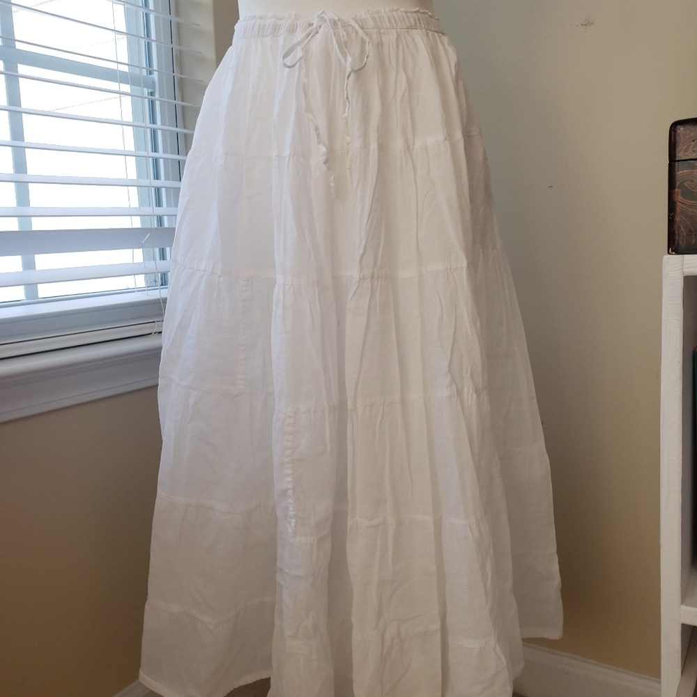 White Cotton Gauze Skirt